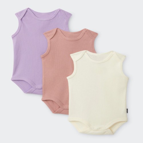 BONDS singlet onesie - 000 - Rib Singletsuit 3 Pack